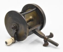 An 18th Century ‘Irish Pattern’ Spike winch fly reel 2” dia x 2” wide with raised gear housing