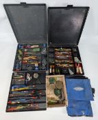 Collection of Fishing Floats, in Shakespeare plastic tackle storage boxes, vintage cork examples and