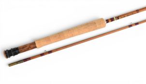Sharpes of Aberdeen Scottie Brand impregnated split cane “The Scottie” trout fly rod, 9ft 2pc line