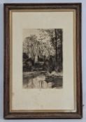 John Postle Heseltine (British 1843 - 1929), Grove Mill Walrod, in period frame- size 29cm x 423cm