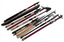 11x Telescopic Fishing Rods, a good clean collection with makers of Abu, Simano, DAM, Ron