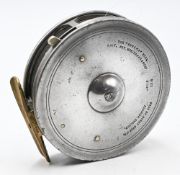 Hardy Bros “The Eureka” alloy centre pin/trotting reel, 3 ½” perforated spool, light weight latch,