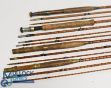 Robertson Edinburgh 9ft 3pc greenheart trout fly rod cork and polished wood handle with wood