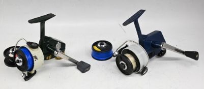 Abu Cardinal 44 Express vintage spinning reel, foot No. 730500, runs well, wear to finish, c/w 2