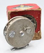 Grice & Young “Avon Royal” alloy centre pin/trotting reel, 4 3/8” caged narrow spool, twin