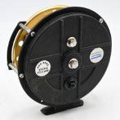 Shakespeare “Golden Eagle” alloy centre pin/trotting reel No 2900 600, 4 ¼” wide caged spool, 2