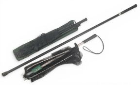2x folding landing Nets, by Stillwater (having holes to its net) and Snowbee, with an unbranded