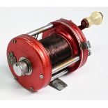ABU Ambassadeur 6000 multiplier reel in red and chrome finish, no foot stamp, star drag, counter