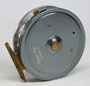 Fine Trophy XL Canada Winter Run alloy centre pin/trotting reel, 4” ventilated spool, brass 2