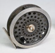Hardy Bros “The Sunbeam” 8/9# alloy fly reel, 3 ¾” ventilated spool, 2 screw latch, black handle,