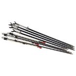 7x Assorted Fishing Rod Rest Poles, adjustable in used condition