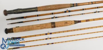 J Bernard Pall Mall London 9ft 3pc split cane trout fly rod with spare tip, recent full