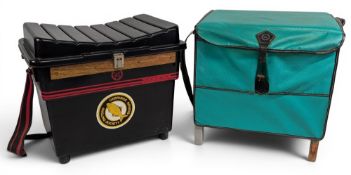 2x Fishing Tackle Box Seats: Tacklewise poly box and a green nylon Stephens SBL (leather clasp