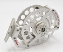 Airflo Balance 911W alloy salmon fly reel, LHW, 3 7/8” wide ventilated spool, 2 screw latch, counter