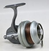 Scarce Brevete Ru-Mer fixed spool reel LHW, good half bail, on/off check. In custom made wood box