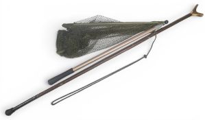 Folding Landing Telescopic Landing Net, and Wading Staff, the net is unbranded with aluminium