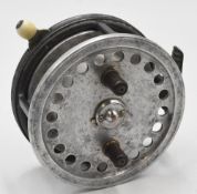 Hardy Bros “Silex Jewell” alloy casting reel, 4” ventilated spool, 2 screw latch, twin black