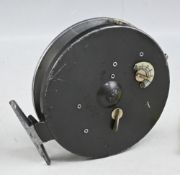 Hardy Bros “The Conquest” alloy centre pin/trotting reel, 4 ¼” solid narrow spool, 2 screw latch,