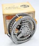 T&F Gear Classic alloy centre pin/trotting reel, 4 ½” perforated spool/ferule twin handles,