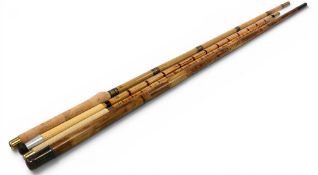 4x Refurbished wooden, bamboo, cane landing net handles, 4 ft 4”, 3 ft 9”, 4ft; all well refurbished
