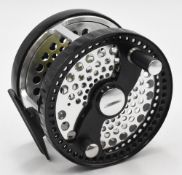 Unnamed alloy fly reel LHW in the style of a Cascapedia or classic design winch, 3 ¾” perforated