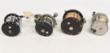 Millwards Spinover alloy multiplier, twin handles, on/off check, folding foot. Signs of wear, runs