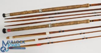 Sharpe's Aberdeen Scottie 13ft 6in 3pc split cane salmon fly rod with spliced joints and pegs,