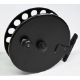 A large unnamed centre pin trotting reel 5 ½" wide caged ventilated spool, twin handles, spring - Image 2 of 2
