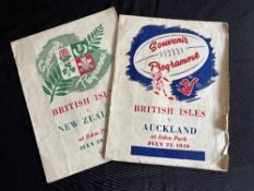 1950 British and I Lions Rugby Programmes v Auckland and NZ 4th Test (2): Both rather worn and