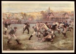 1893 Rugby Print, US version of a Scotland v England 1887 original: Great chance to obtain a print