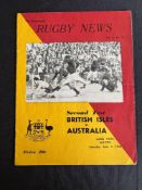 1966 British and I Lions Rugby Programmes: The 2nd test v the Wallabies at Brisbane, Rugby News