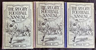 1931-34 Rugby Football Annuals (3): Trio of 30s editions, all hard back, a few marks to cover of