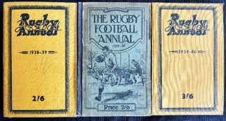 1937-40 Rugby Football Annuals (3): Interesting threesome, the first the standard blue pictorially-
