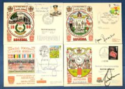 4x Signed Arsenal First Day Covers – featuring Ted Drake, David Rocastle, Niall Quinn and Ian