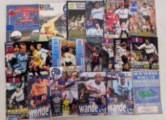 1958-1997 Bolton Wanders Programmes, with noted items of 1958 v Wolves FA Cup, fair condition,