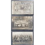 1914 to 1924 Vintage Welsh Rugby Postcards (3): Worn and creased Wales v England 1914 in sepia press
