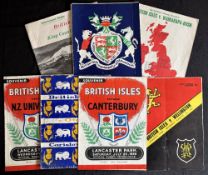 1959 British and I Lions Rugby Programmes (7): The tour issues v NZ Univs, Otago, Canterbury,