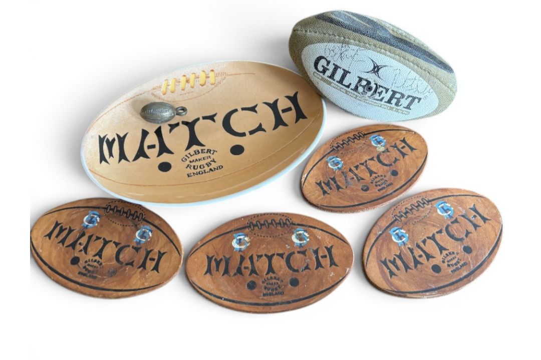 Lovely ‘Gilbert Rugby Ball’ Selection (7): Intriguing, attractive and unusual grouping, all