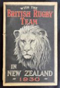 1930 Rugby Book: With The British Team in New Zealand: Brilliant ‘Lion’ cover on this detailed G