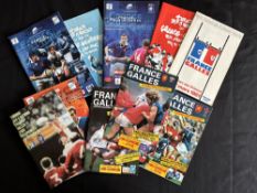 1981-2002 France Home Rugby Programmes (11): v Wales 81, 87, 89, 91, 93, 95 and 2001(2); v England