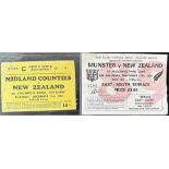 1963 and 1989 NZ in the British Isles Rugby Tickets (2): 1963, Midland Counties v NZ at Coventry,