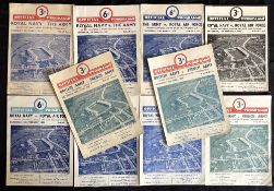 1950-58 Inter-Services Rugby Programmes (10): The classic simple Twickers 4pp foldover cards for