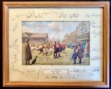 1996 Scottish Rugby Squad Signed Rugby Illustration: Kevin Walsh nostalgic 1950s style ‘Going For