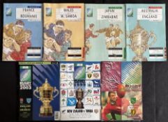 1991-2003 RWC Rugby Programmes (7): 1991 France v Romania, Wales v Samoa, Japan v Zimbabwe and
