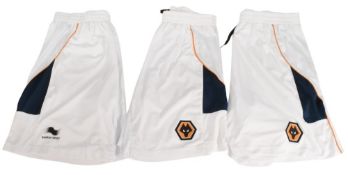 Wolverhampton Wanderers Football Club Shorts - three pairs from 2012/13 Burrda size large, XL an