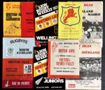 1977 British and I Lions Rugby Programmes (10): Lions v Buller/W Coast. Wellington (marked cover),