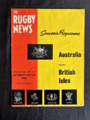 1966 British and I Lions Rugby Programmes: The 1st test v the Wallabies at Sydney, Rugby News issue.