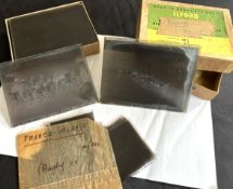 1950s Rare Rugby Press Action Glass and Film Negatives, France v Ireland: In original Ilford boxes