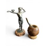 1920s/1990s Art Deco Rugby Lady and Uruguayan Folk Craft Infuser (2): Intriguing scarce duo,
