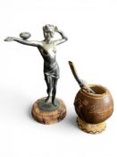 1920s/1990s Art Deco Rugby Lady and Uruguayan Folk Craft Infuser (2): Intriguing scarce duo,